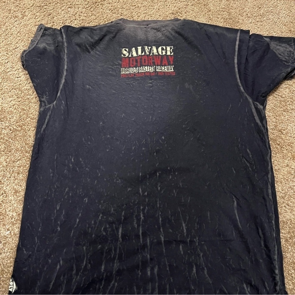 Salvage Bonneville Motorway Graphic Tee - Black with Red & Cream Accents - Picture 4 of 6